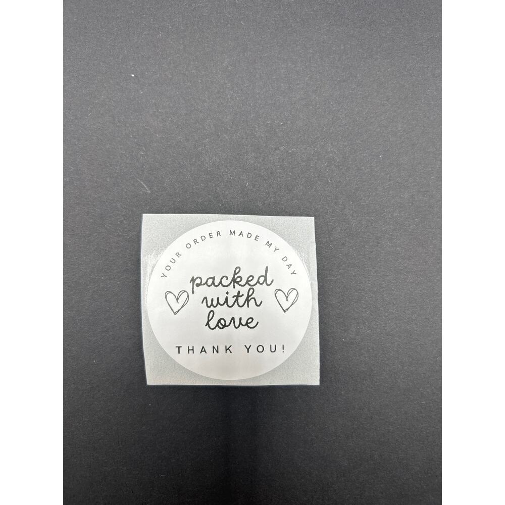 Set of 100 2" Round Handmade "Packed with Love" Stickers - Picture 3 of 4